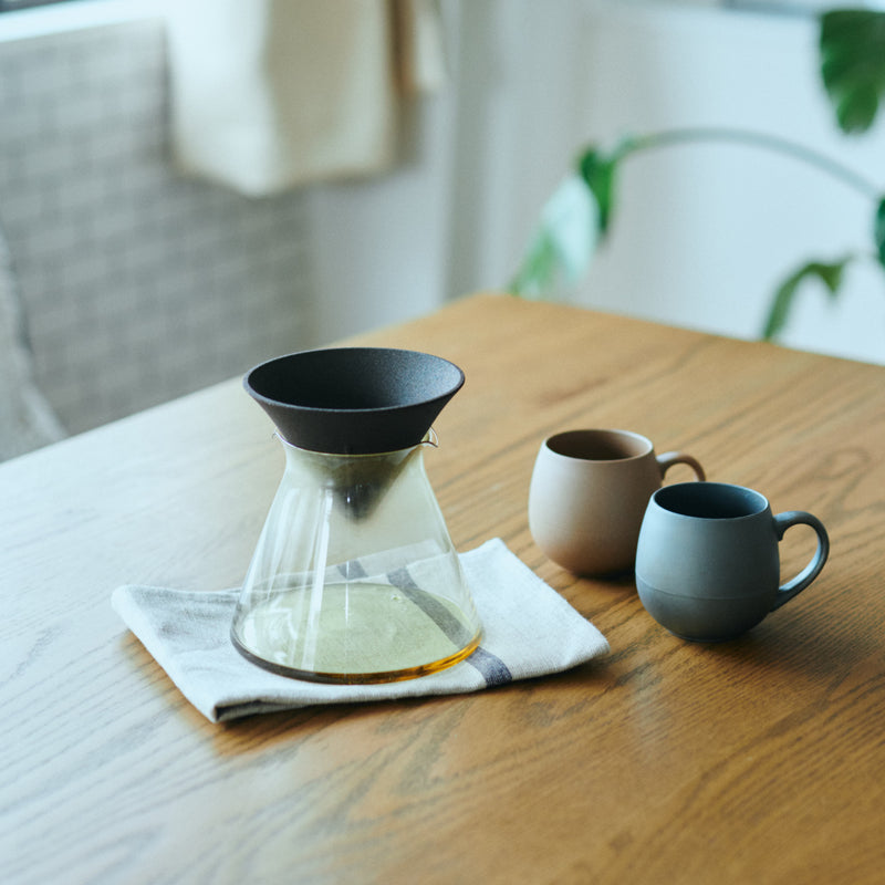 【送料無料】セラミックコーヒーフィルター& ガラスサーバーセット（タン）